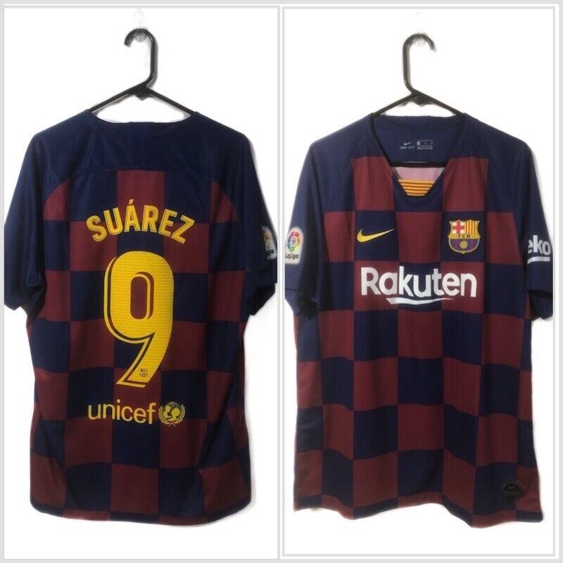 Suarez 9 Barcelona Xl 2019 20 Home Shirt Nike Excellent Condition Aj5532 456