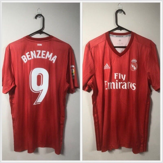 Benzema #9 Real Madrid Large 2018/19 3rd Football Shirt Jersey Adidas BNWT
