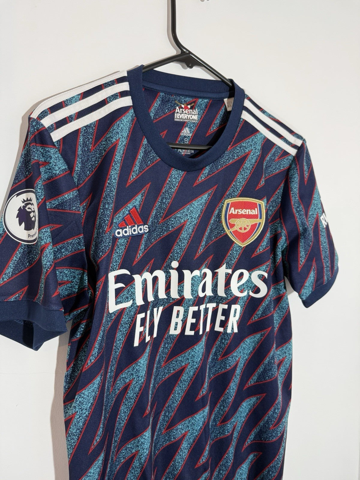 Arsenal Saka #7 2021/22 Small 3rd Shirt Adidas Excellent Condition GM0213