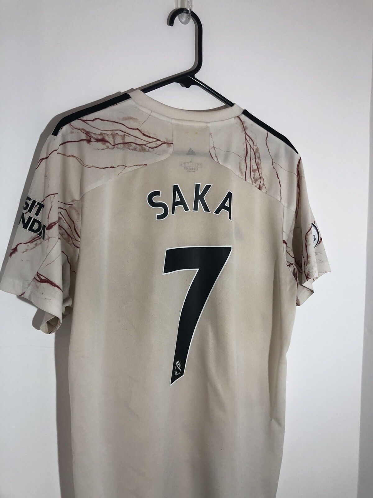 Saka #7 Arsenal 2020/21 Large Away Shirt Adidas Good Condition EH5815