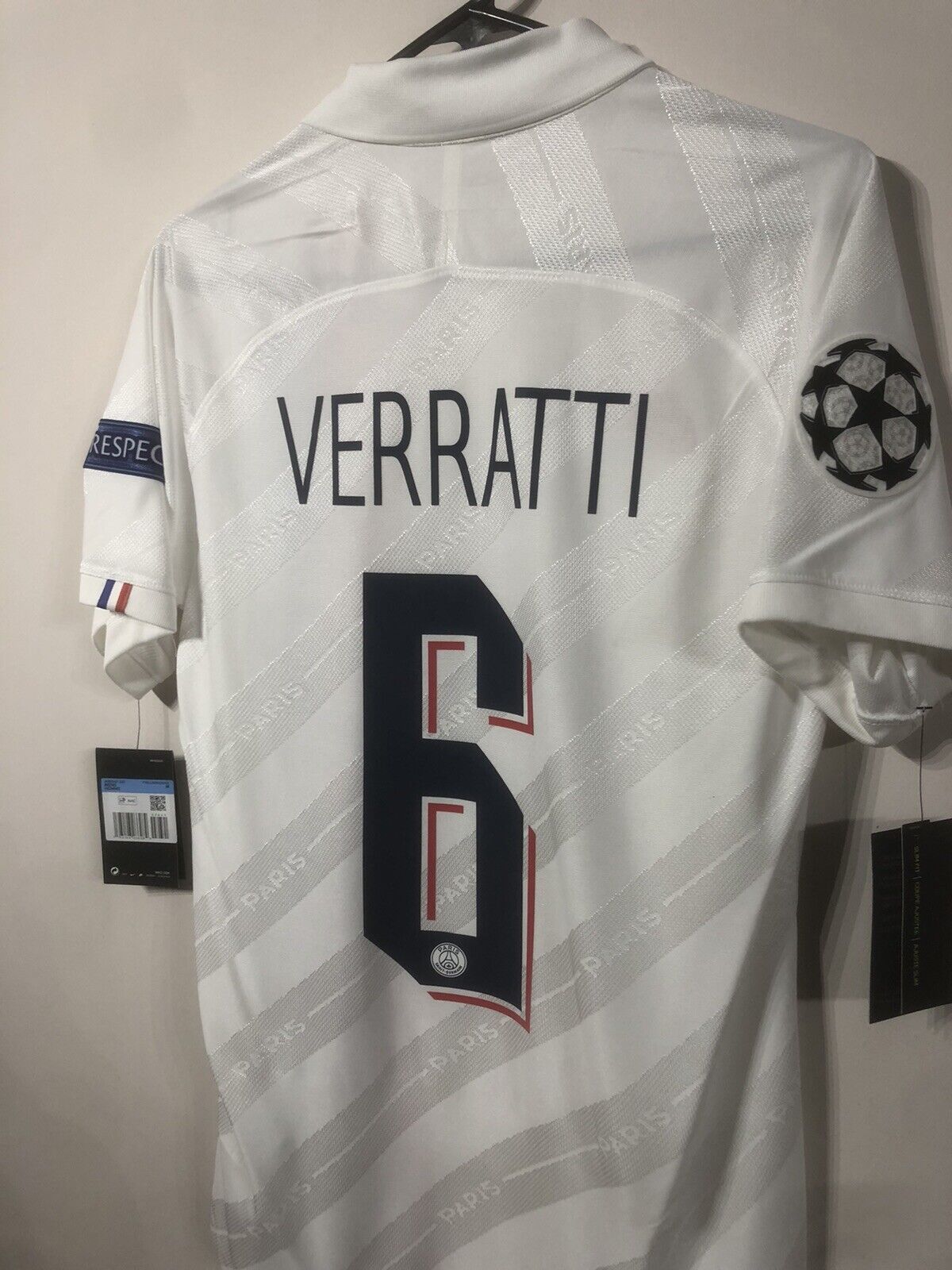 Veratti #6 Paris St Germain BNWT 2019/20 CL Medium 3rd Vaporknit Shirt Nike