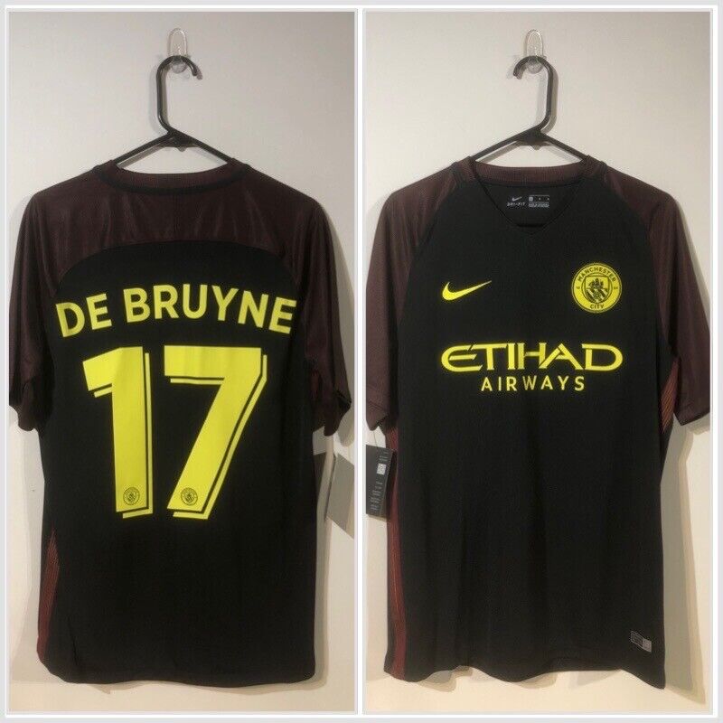 De Bruyne #17 Manchester City 2016/17 Medium Away Football Shirt Nike BNWT