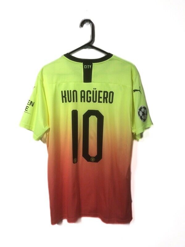 Kun Aguero Manchester City 2019 20 Xl CL 3rd Excellent Condition 755594 03
