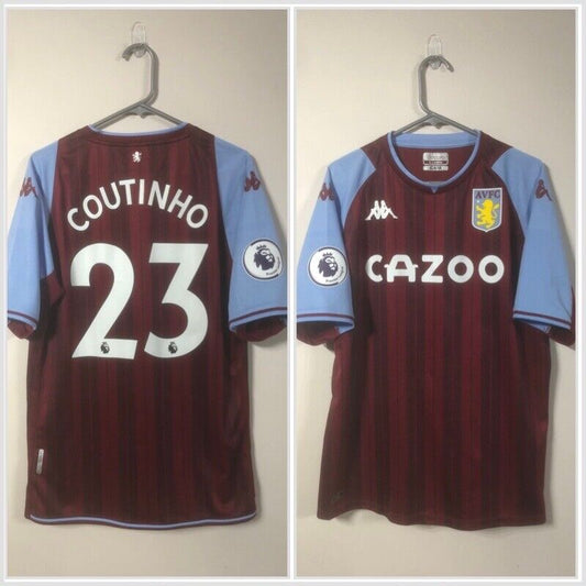 Coutinho #23 Aston Villa 2021/22 XL Home Shirt Kappa Excellent Condition