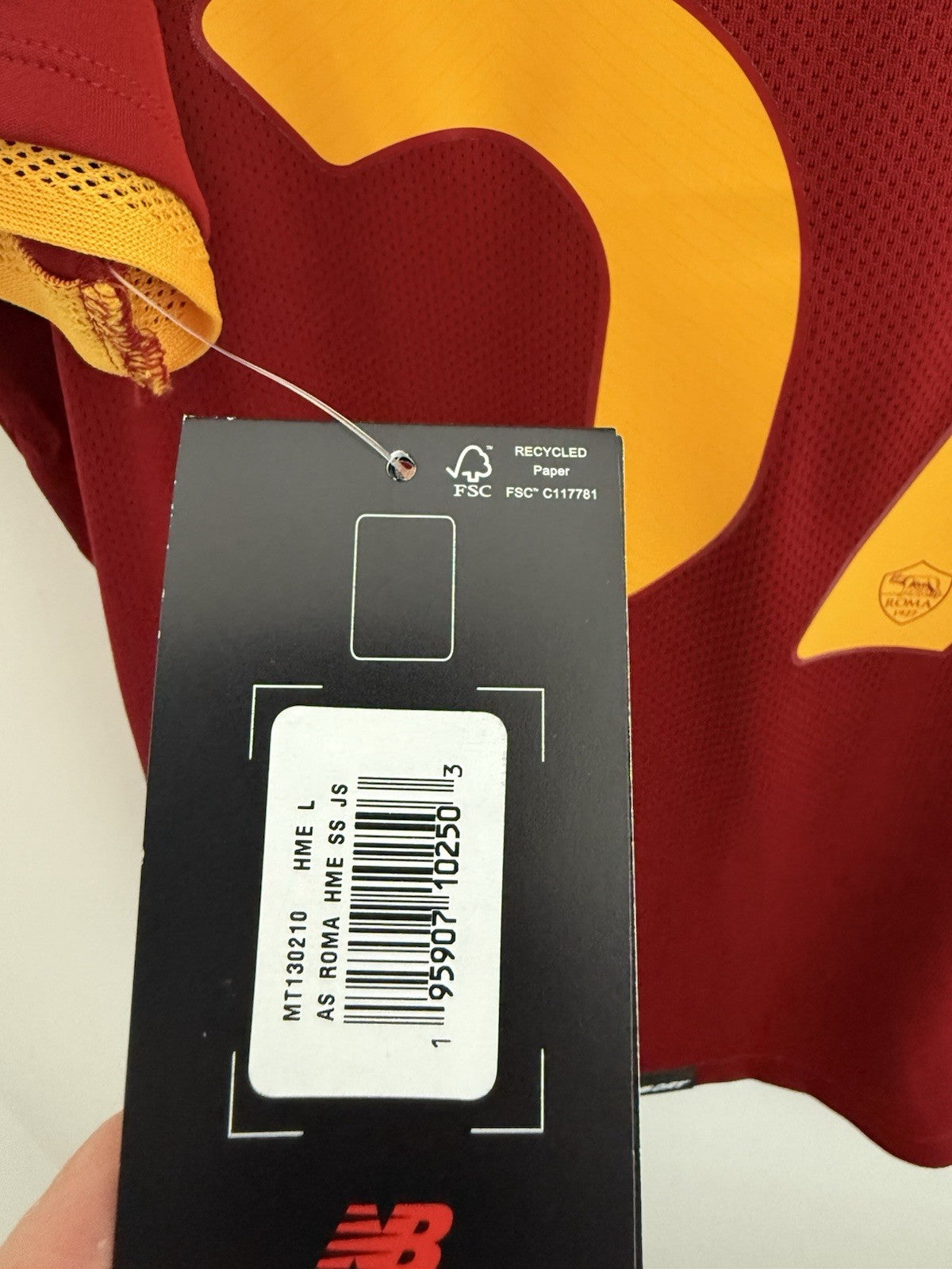 AS Roma Spinazzola #37 2021/22 Large Home Shirt New Balance BNWT MT130210