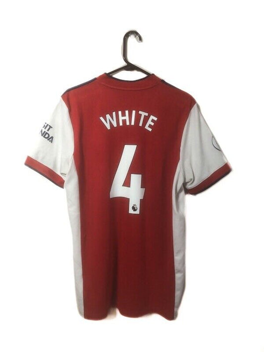 White #4 Arsenal Home 2021/22 Large Shirt Adidas Excellent Condition GM0217