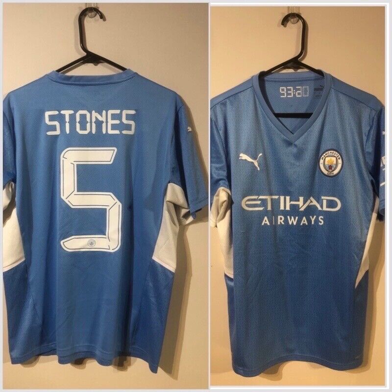 Stones #5 Manchester City 2021/22 Large Home Shirt Puma Very Good Condition