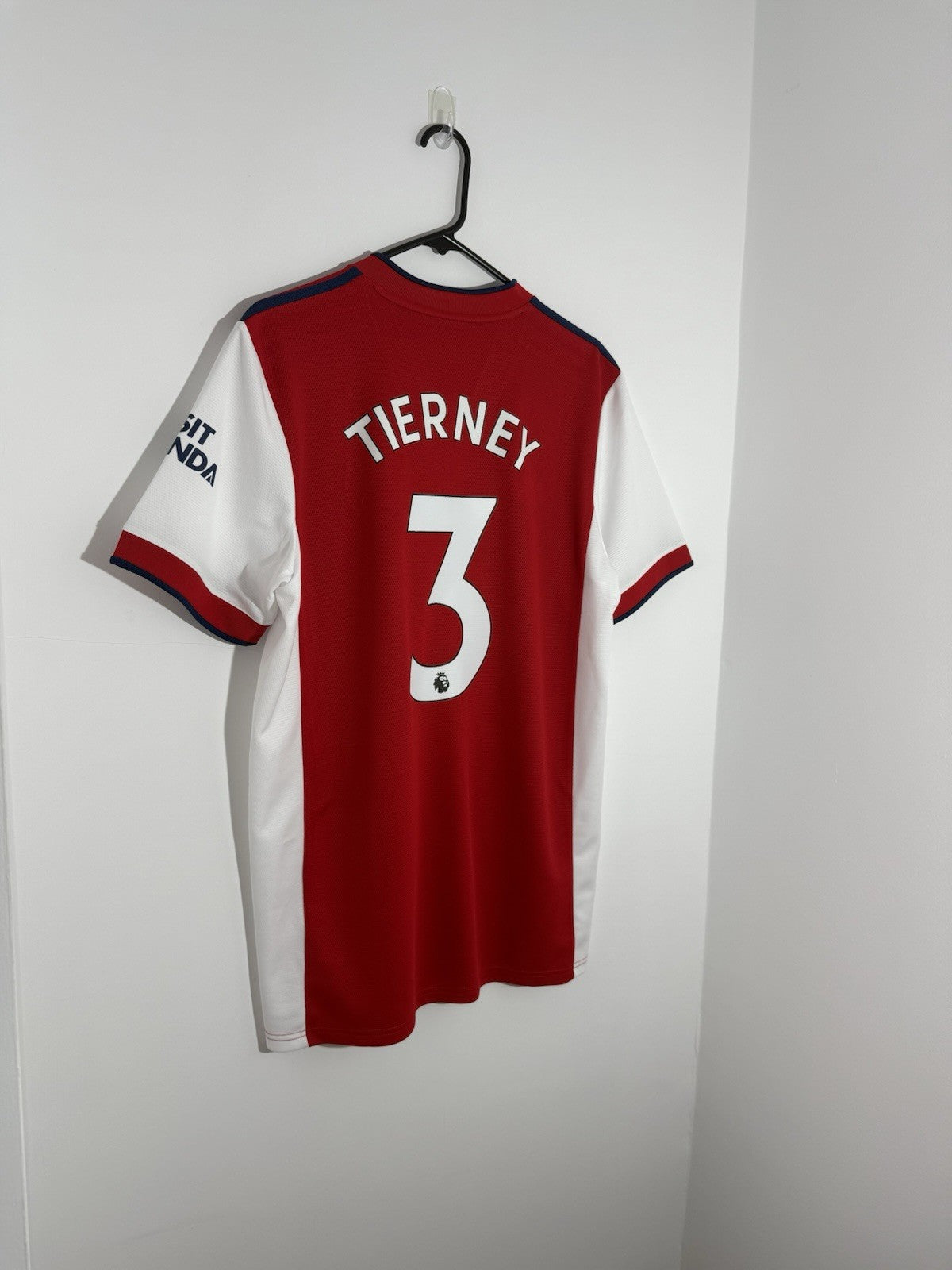 Arsenal Tierney #3 2021/22 Large Home Shirt Adidas Excellent Condition GM0217