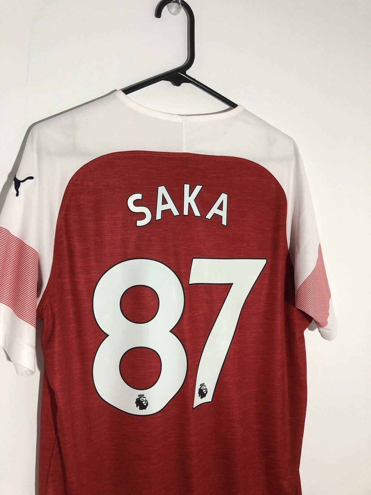 Saka #87 Arsenal 2018/19 Large Home Shirt Puma Excellent Condition 753209-12