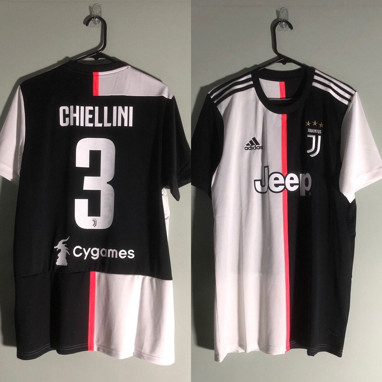 Chiellini #3 BNWT Juventus Cygames 2019/20 Large Home Football Shirt Adidas