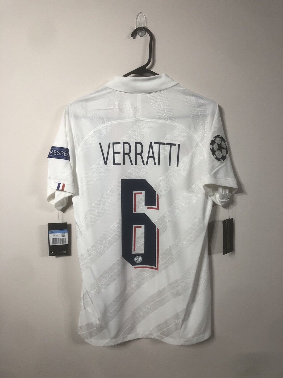 Veratti #6 Paris St Germain BNWT 2019/20 CL Medium 3rd Vaporknit Shirt Nike