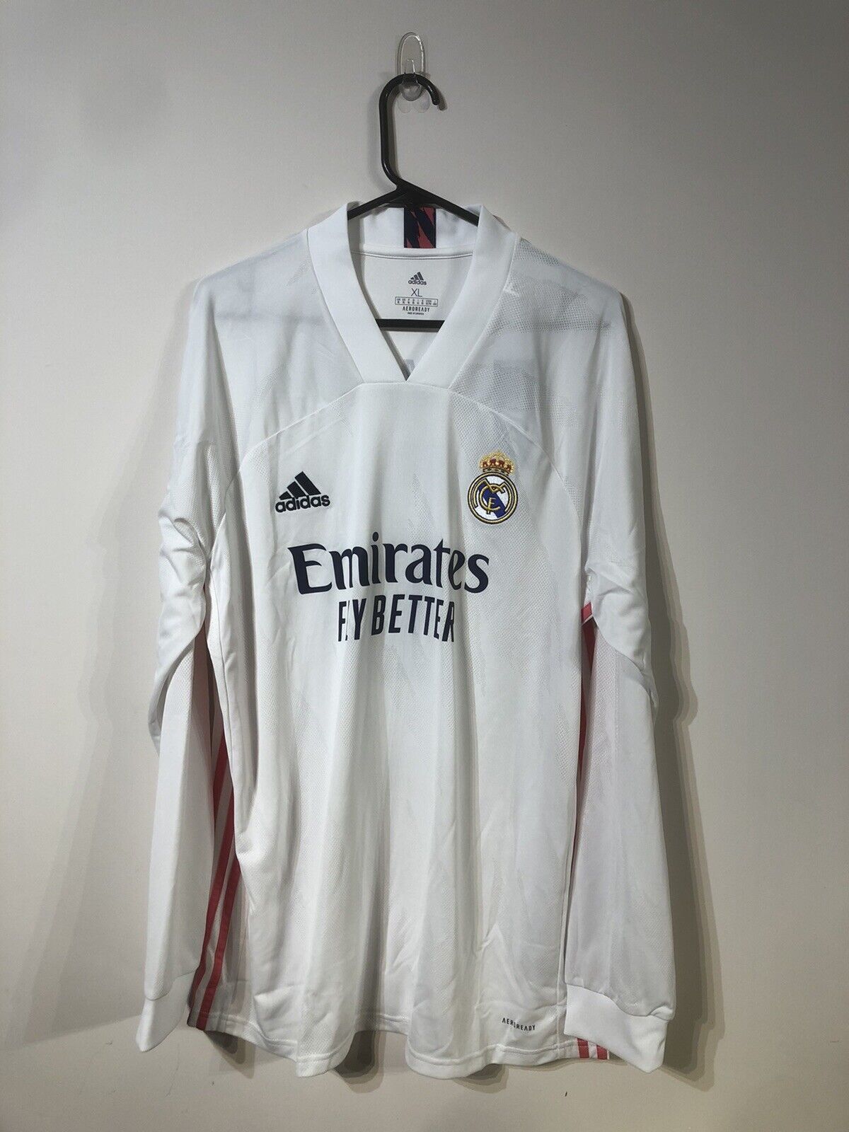 Hazard #7 Real Madrid 2020/21 X-Large L/S Home Football Shirt Jersey BNWT