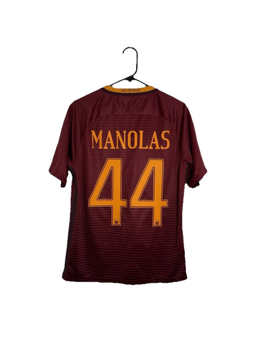 AS Roma Manolas #44 2016/17 Medium Home Shirt Excellent Condition 776967-677