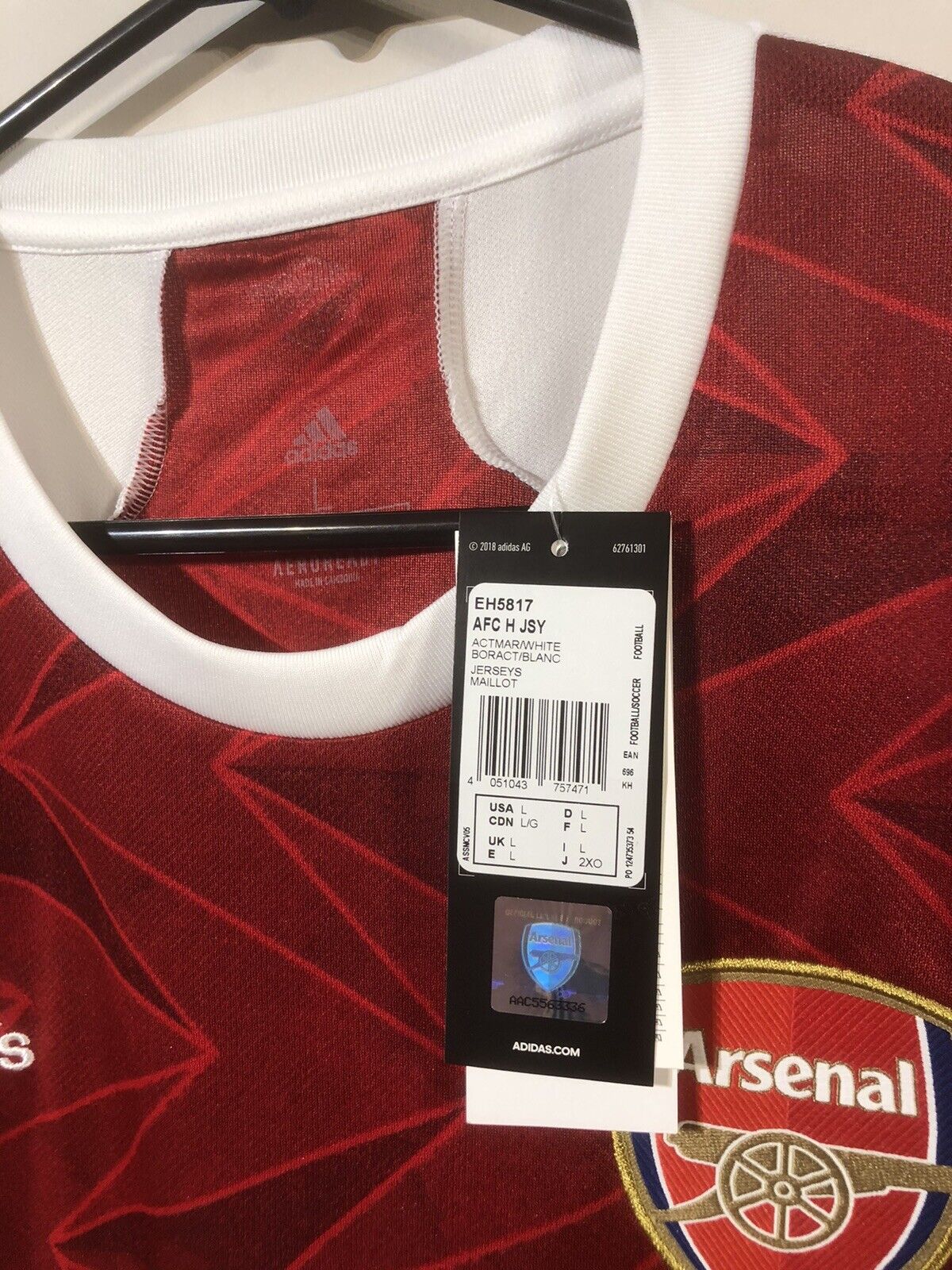 Thomas #18 Arsenal 2020/21 Large Home Shirt Adidas BNWT EH5817