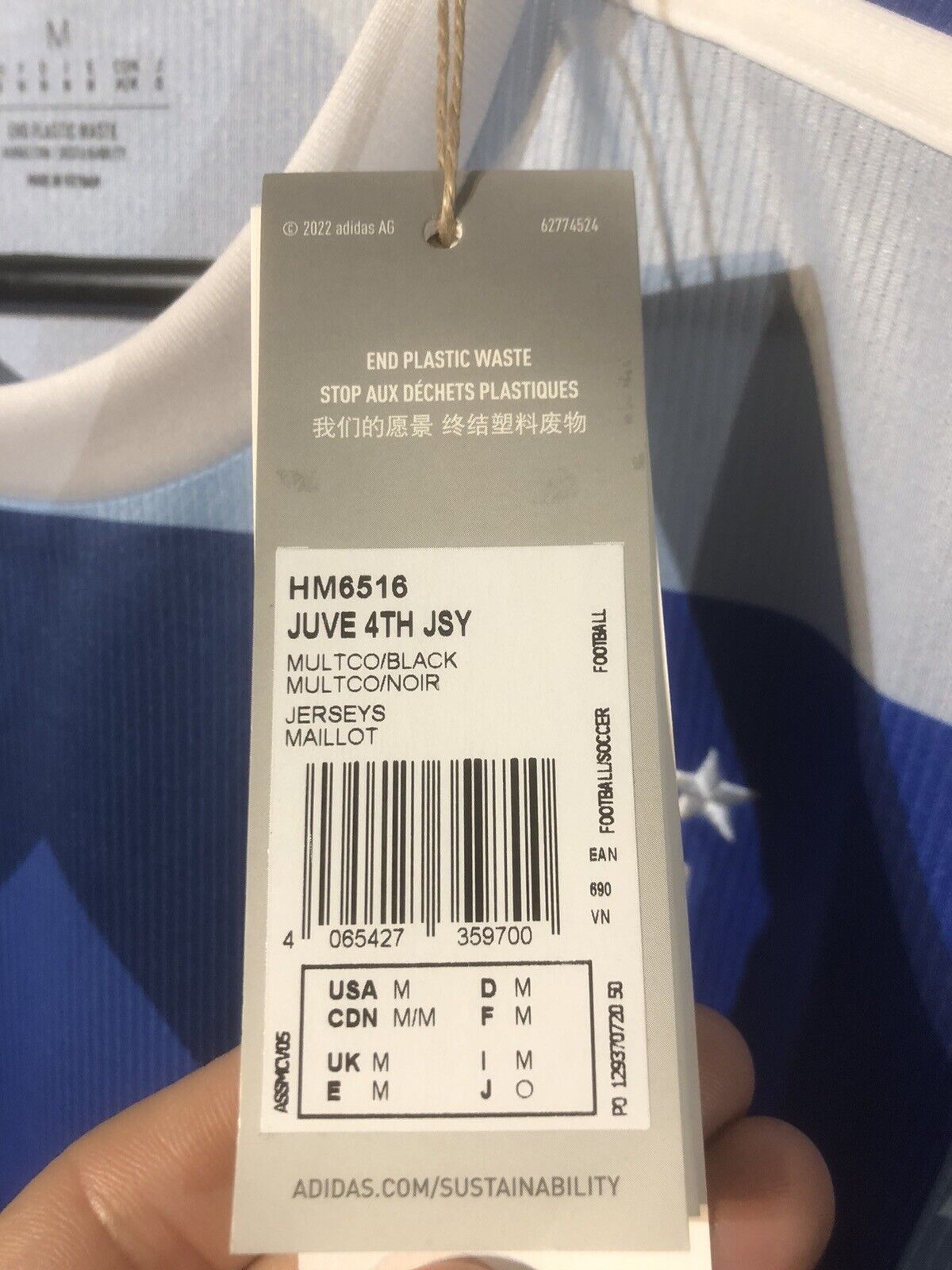 Chiellini #3 Juventus 2021/22 Medium 4th Football Shirt Adidas BNWT