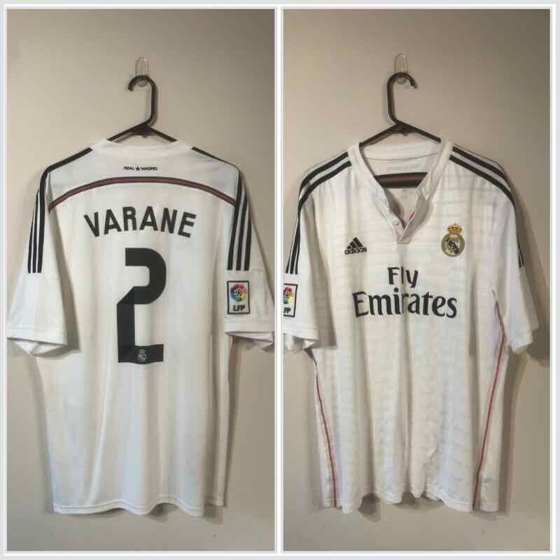 Varane #2 2014/15 Real Madrid X-Large Home Football Shirt Very Good Condition