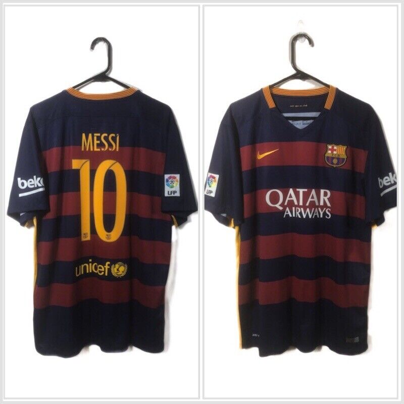 Messi 10 Barcelona 2015 16 Home Xl Shirt Nike Excellent