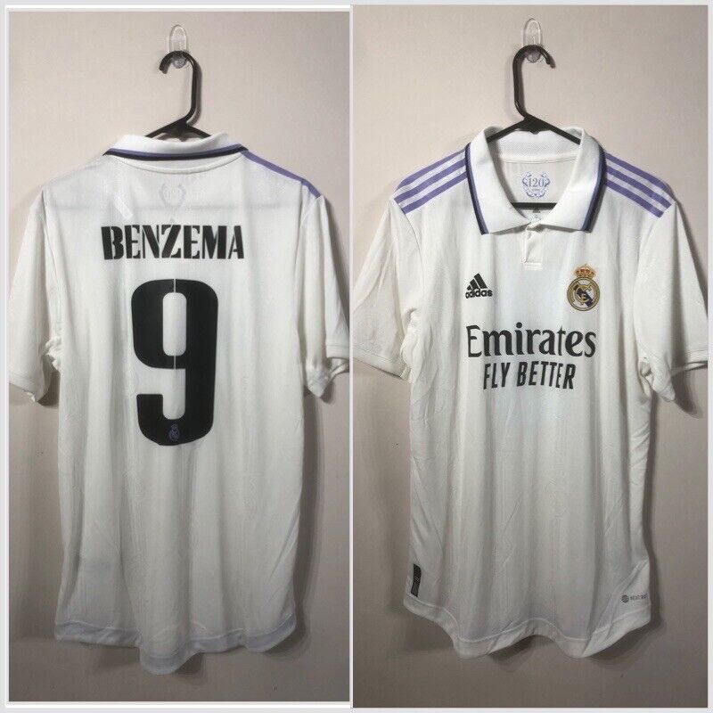 Benzema #9 Real Madrid 2022/23 Home Large Authentic Football Shirt Adidas BNWT