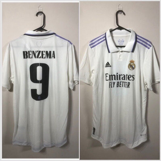 Benzema #9 Real Madrid 2022/23 Home Large Authentic Football Shirt Adidas BNWT