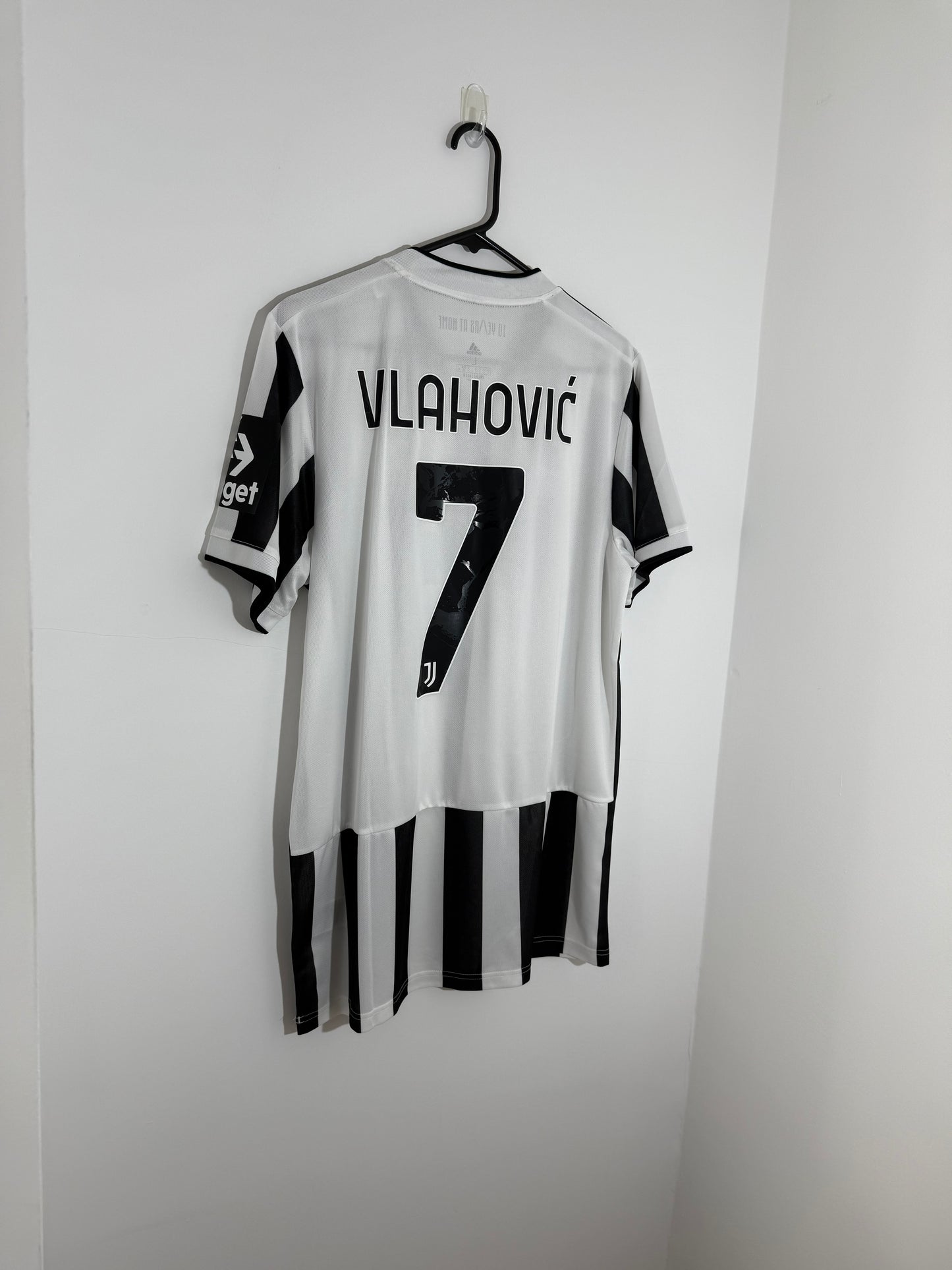 Juventus Vlahovic #7 2021/22 Large Home Shirt Adidas Excellent Condition GS1442