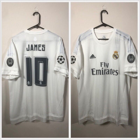 James #10 BNWT Real Madrid 2015/16 X-Large Champions League Home Shirt
