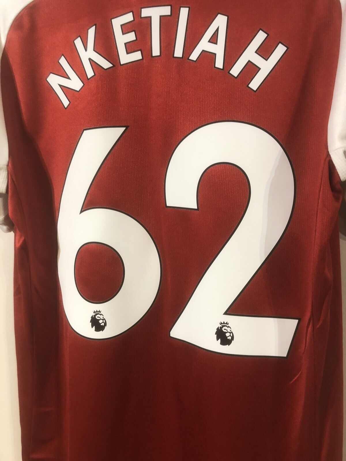 Nketiah #62 Arsenal 2017/18 Small Home Shirt Very Good Condition 751509