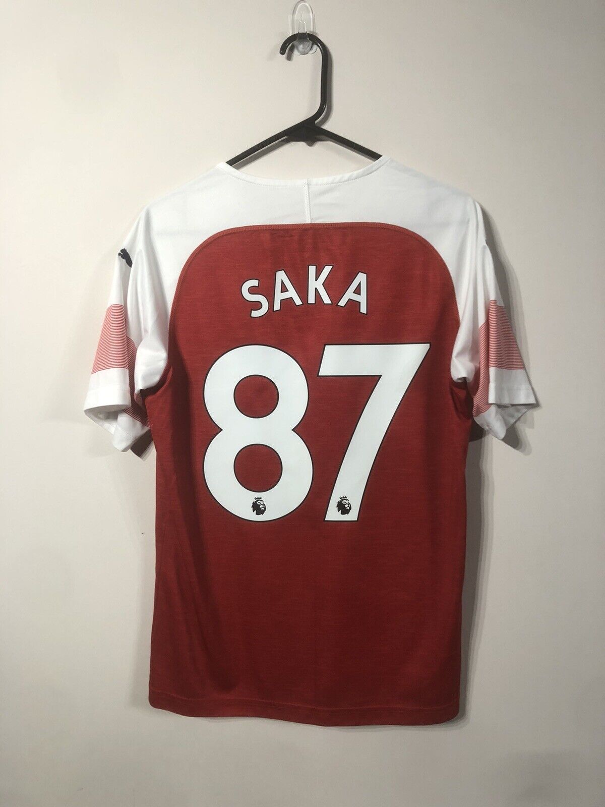 Saka #87 Arsenal 2018/19 Medium Home Shirt Puma Excellent Condition 753209-12
