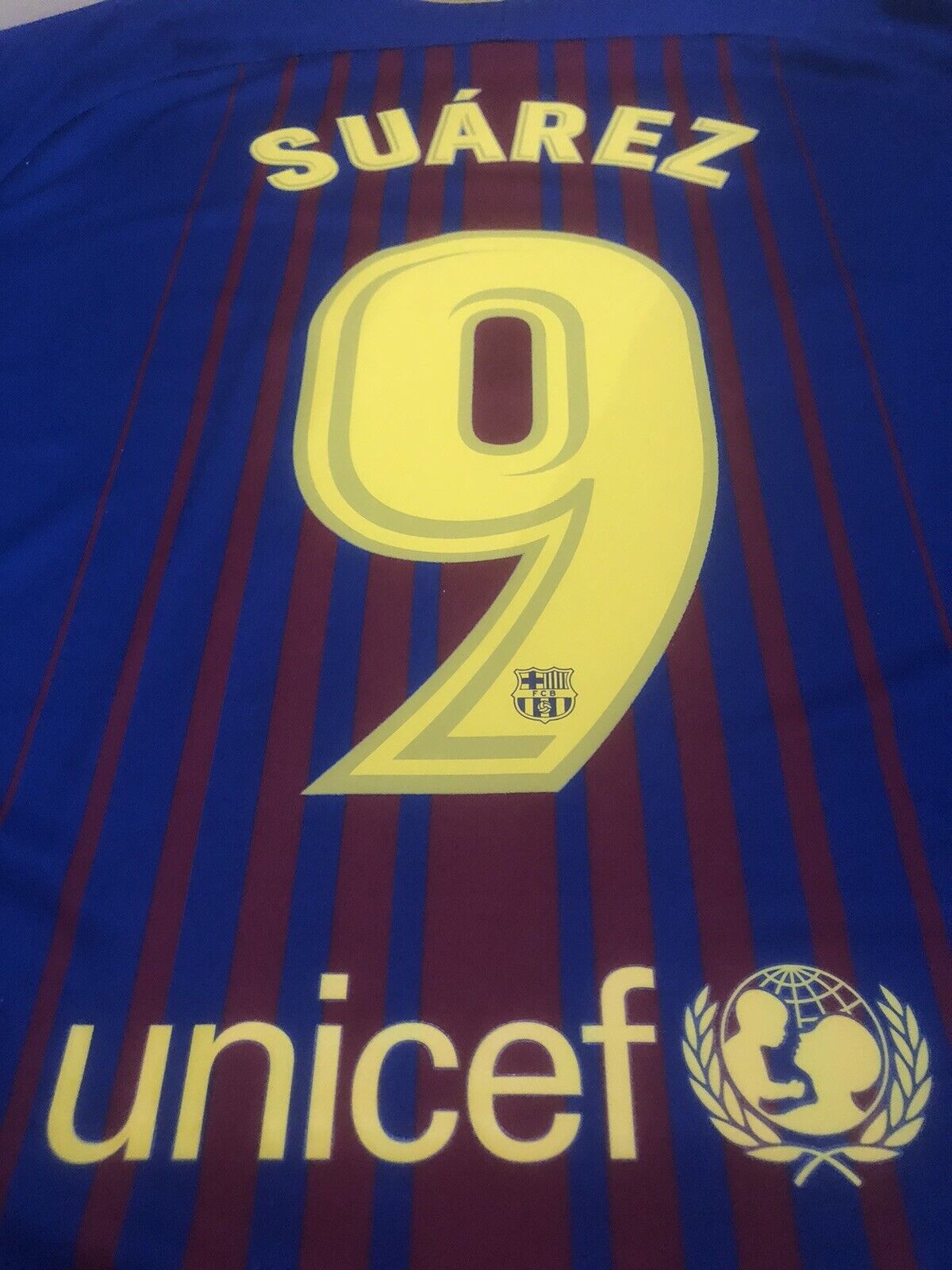 Suarez 9 Barcelona Xl 2017 18 Home Shirt Nike Excellent Condition 847255 457