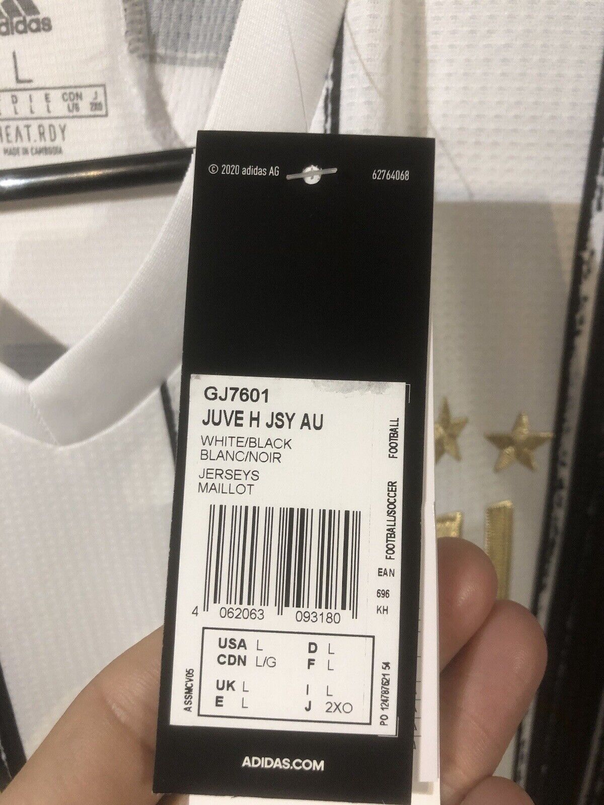 Kulusevski #44 Juventus 2020/21 Large Home Authentic Football Shirt Adidas BNWT