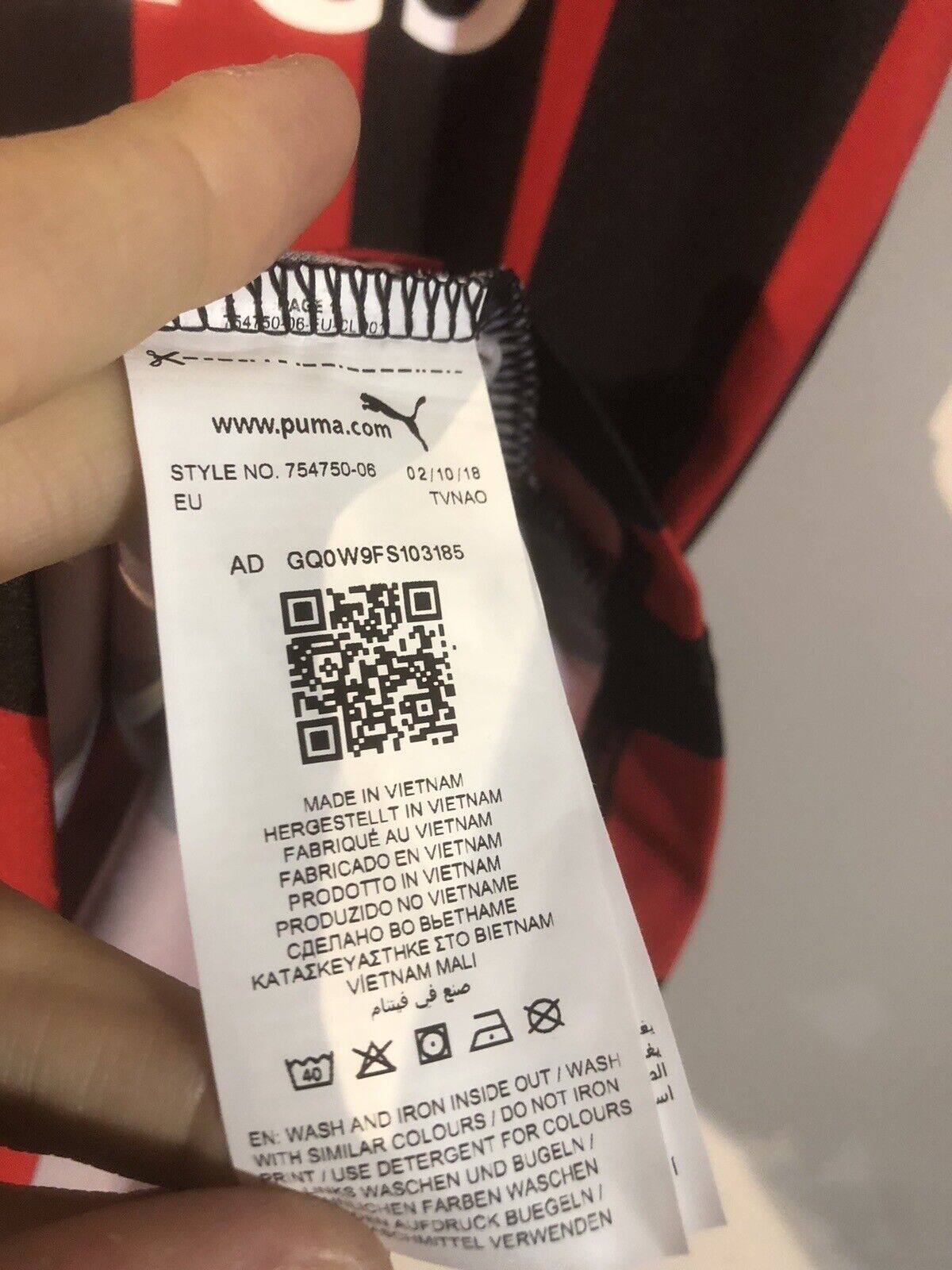 Cutrone #63 AC Milan 2018/19 Medium Home Football Shirt Jersey Trikot Puma BNWT