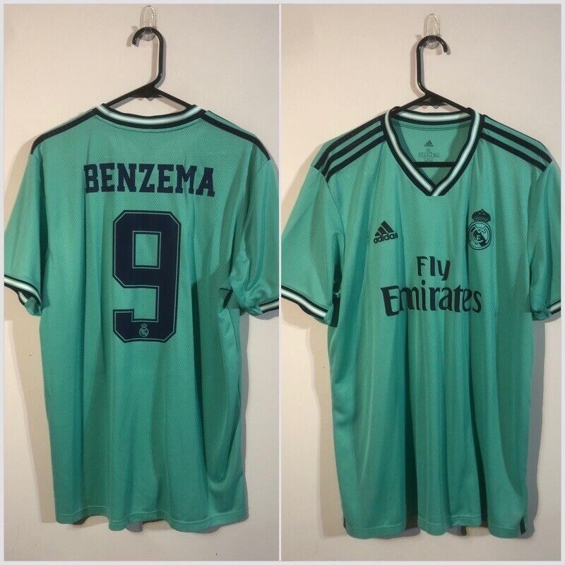 Benzema #9 Real Madrid 2019/20 XL 3rd Shirt Adidas Excellent Condition