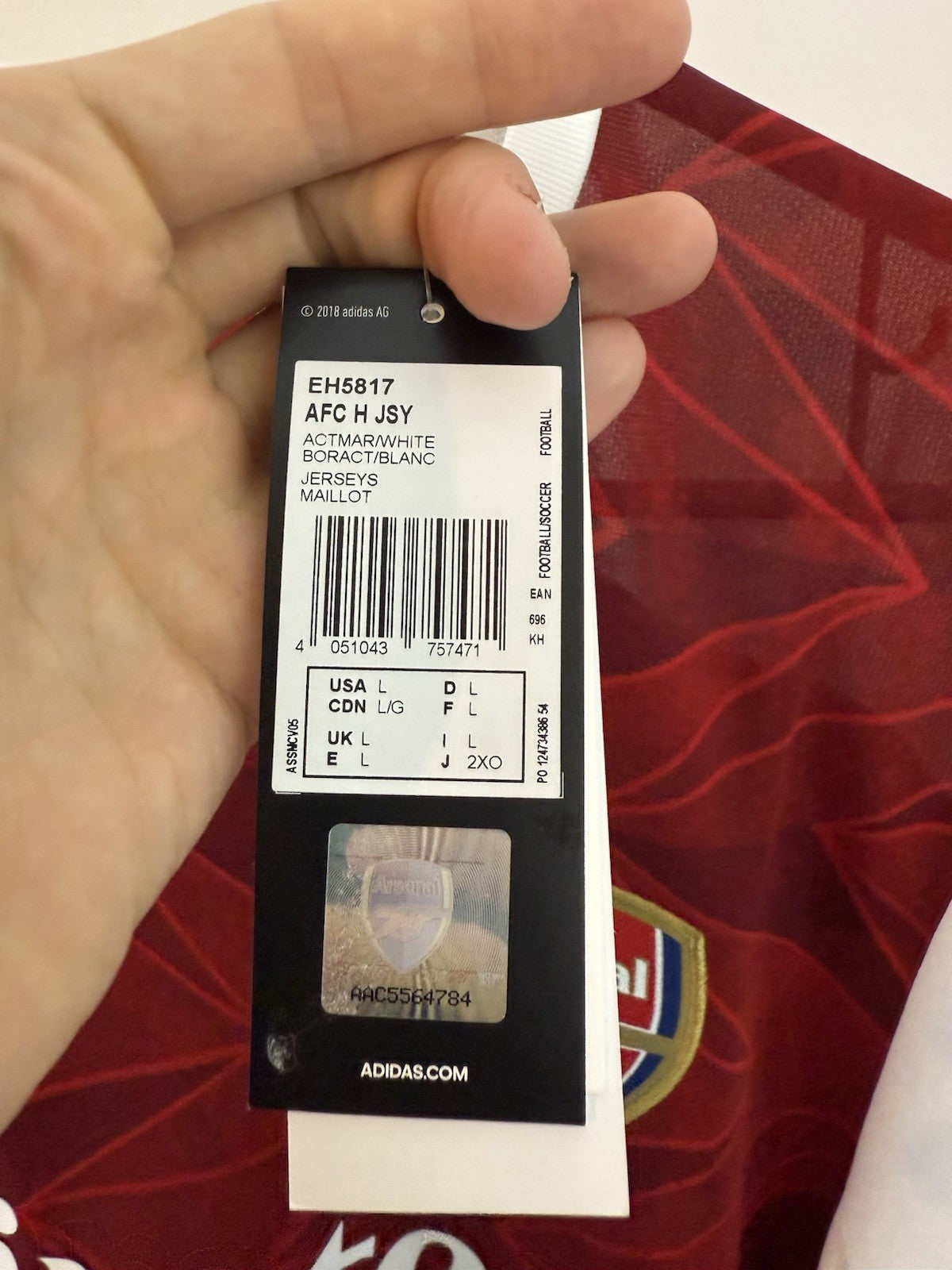 Arsenal Gabriel #6 2020/21 Large Home Shirt BNWT EH5817