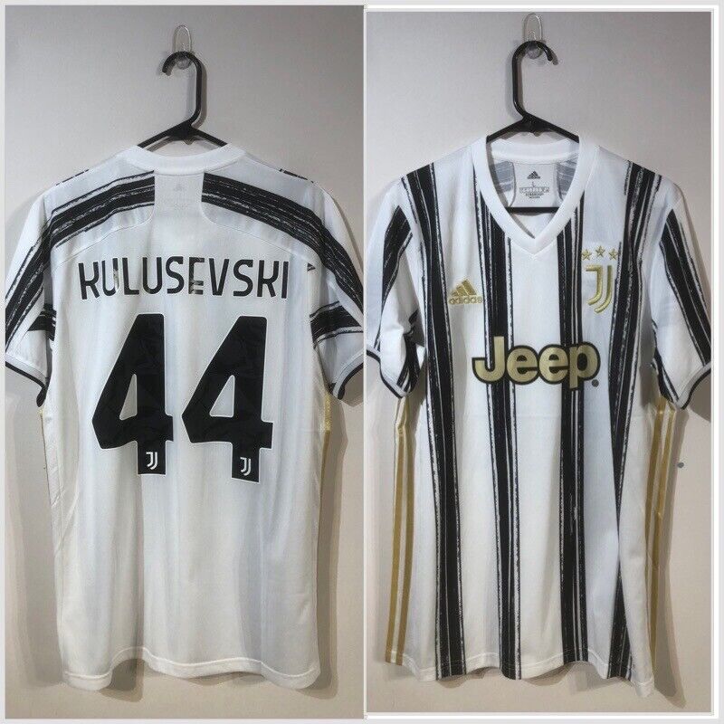 Kulusevski #44 Juventus 2020/21 Large Home Football Shirt Adidas BNWT