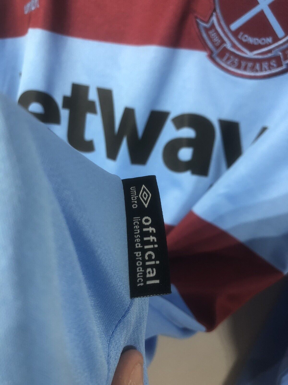 Noble #16 West Ham United 2020/21 Large L/S Away Shirt Umbro Excellent Condition