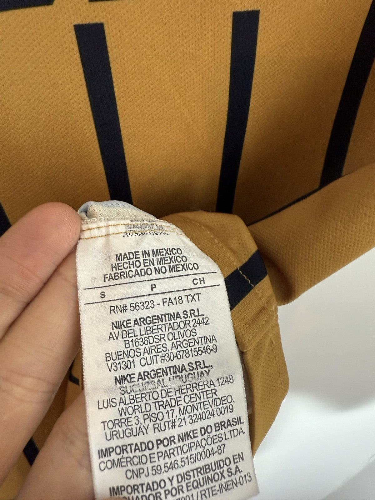 UNAM Pumas 2018/19 Away Small Shirt Nike Excellent Condition 919012-711