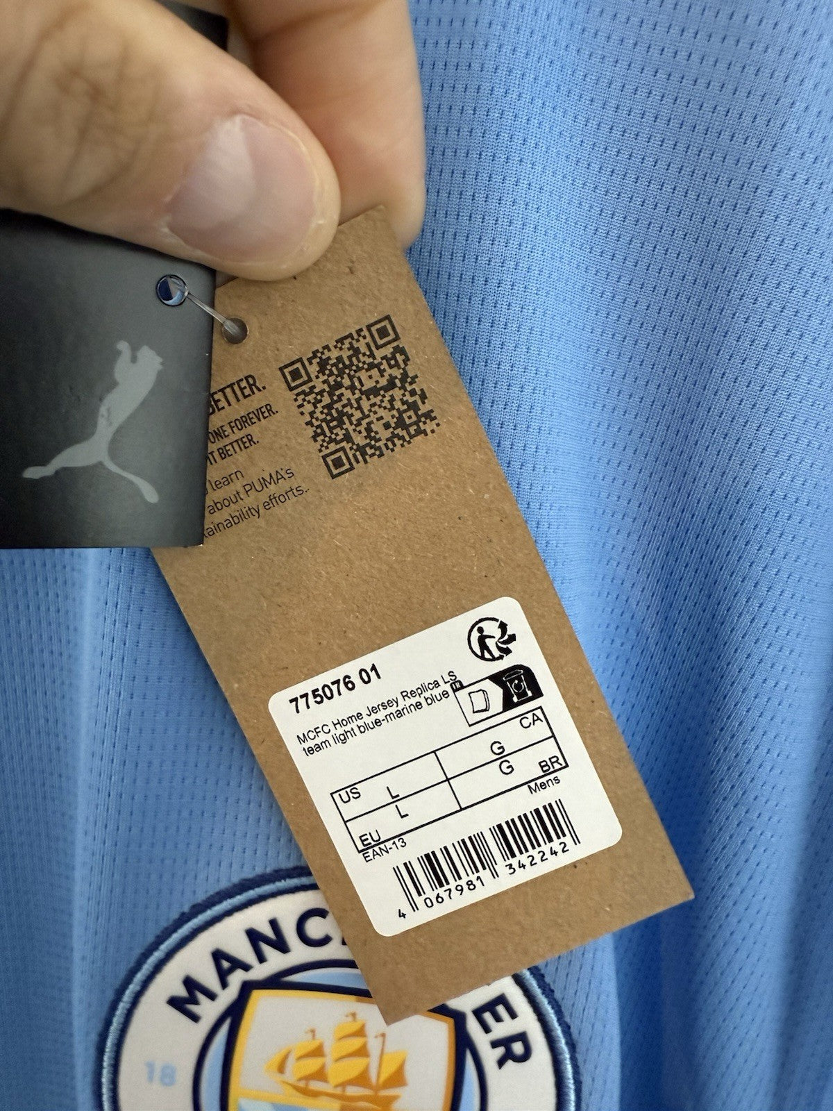 Manchester City Haaland #9 2024/25 Large LS Home BNWT 775076-01