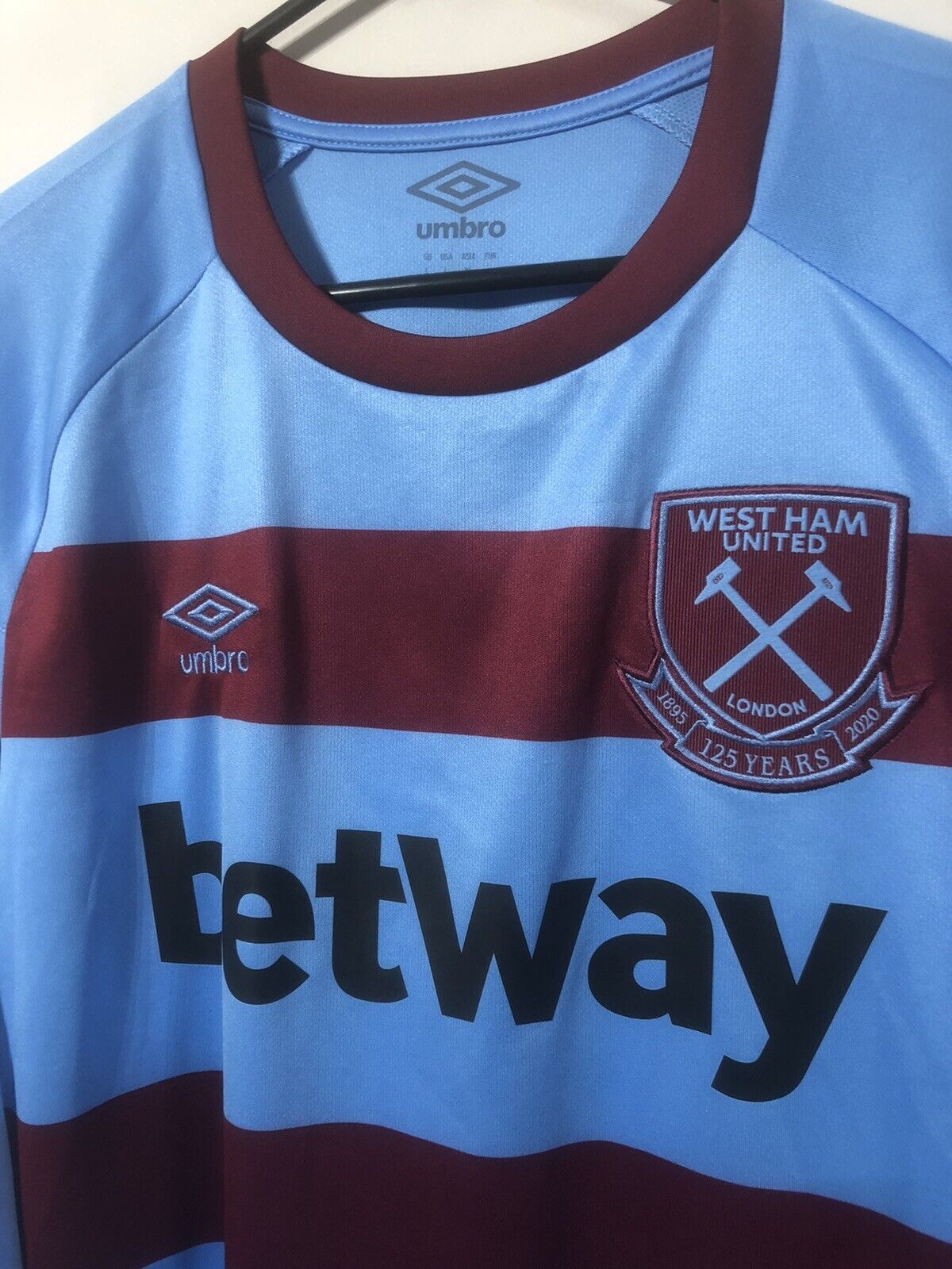Noble #16 West Ham United 2020/21 Large L/S Away Shirt Umbro Excellent Condition