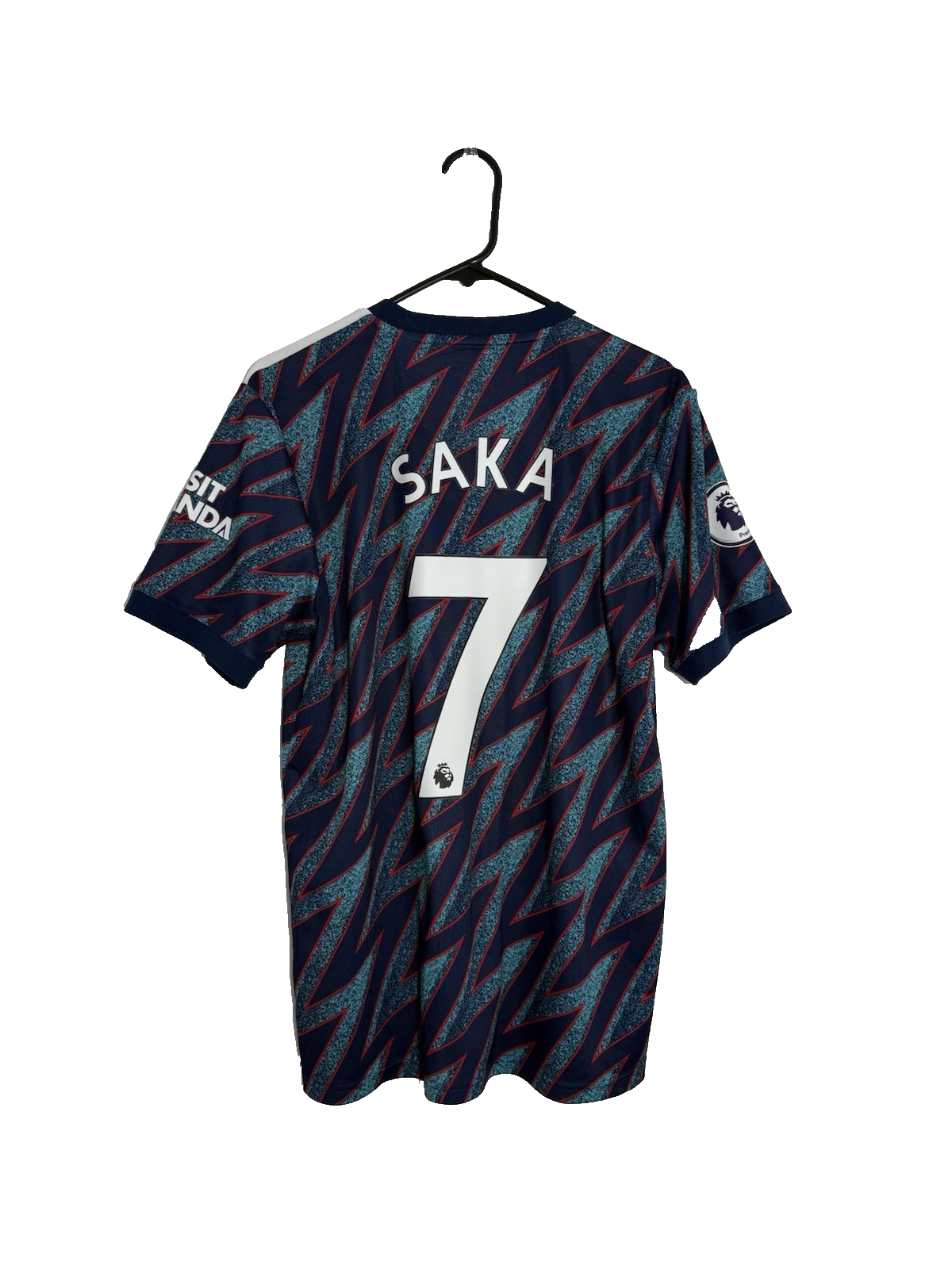 Arsenal Saka #7 2021/22 Medium 3rd Shirt Adidas Excellent Condition GM0213