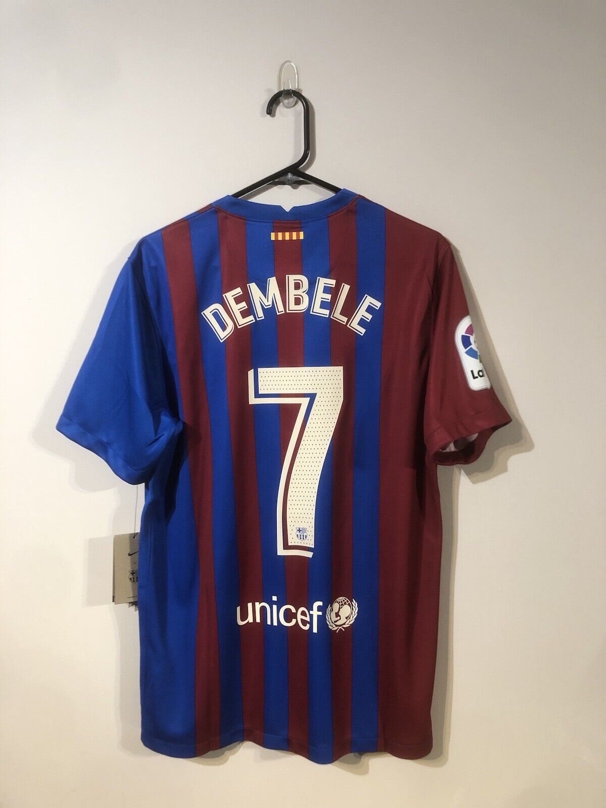 Dembele #7 Barcelona Large LFP 2021/22 Home Football Shirt Jersey Nike BNWT