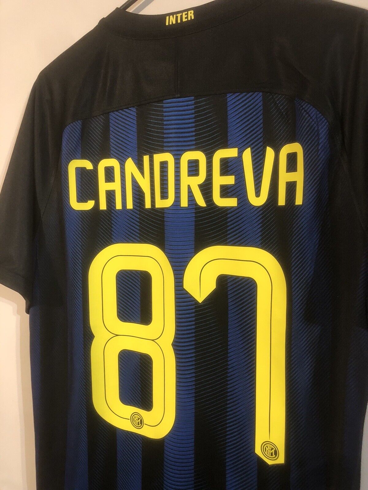 Candreva #87 Inter Milan 2016/17 Home Medium Shirt Nike Excellent Condition