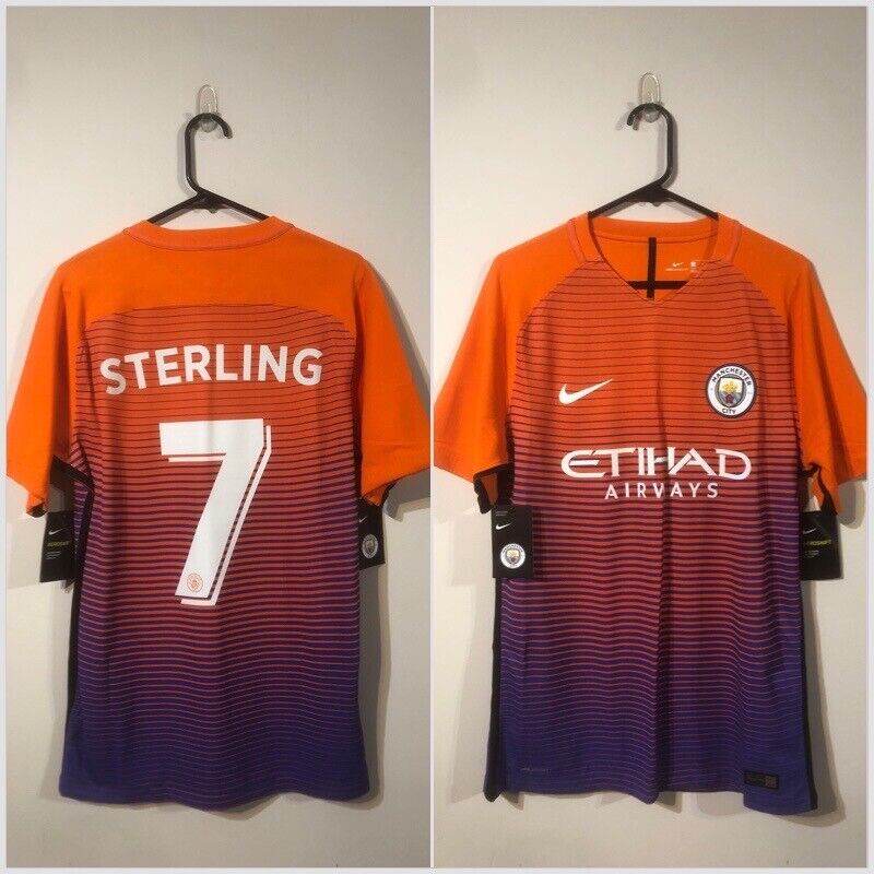 Sterling #7 Manchester City 2016/17 Large Vapor 3rd Football Shirt Nike BNWT