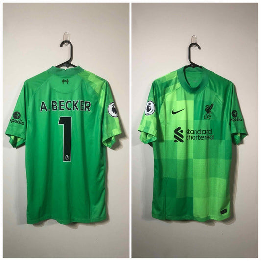 A. Becker #1 Liverpool 2021/22 Large Home Goalkeeper Shirt Nike BNWT