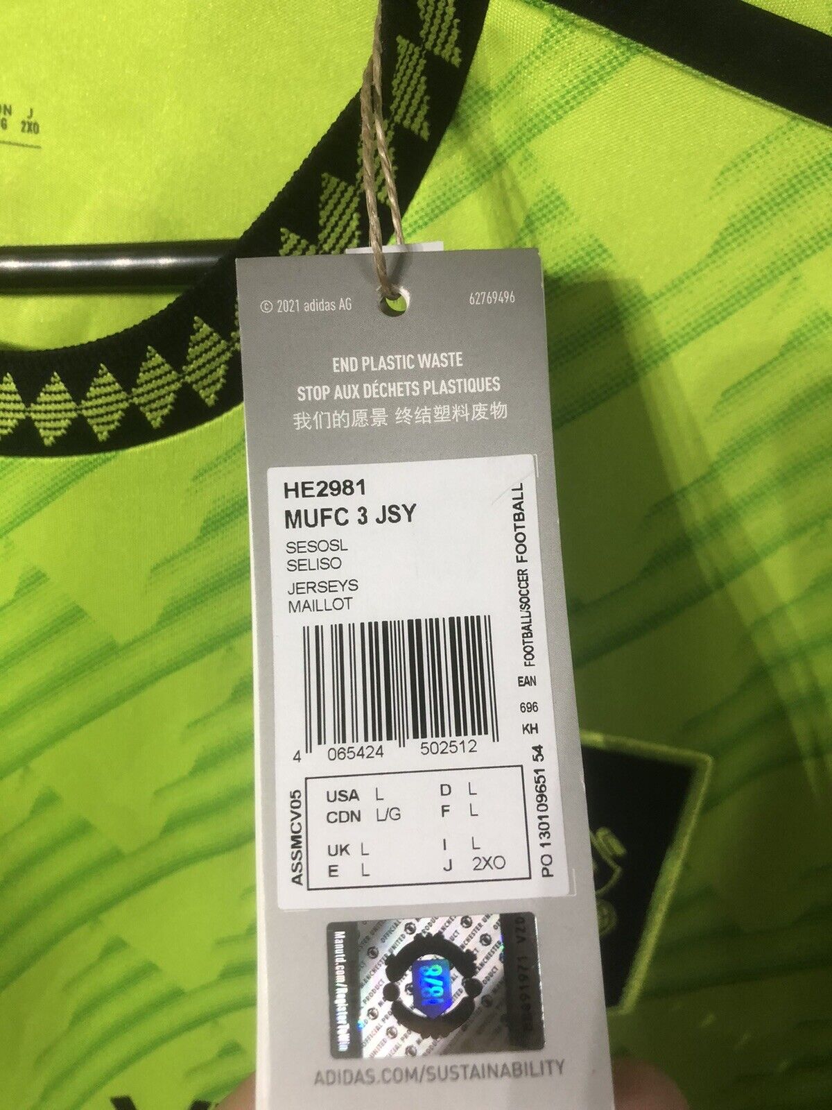 Garnacho #49 Manchester United Large 2022/23 Third Shirt BNWT