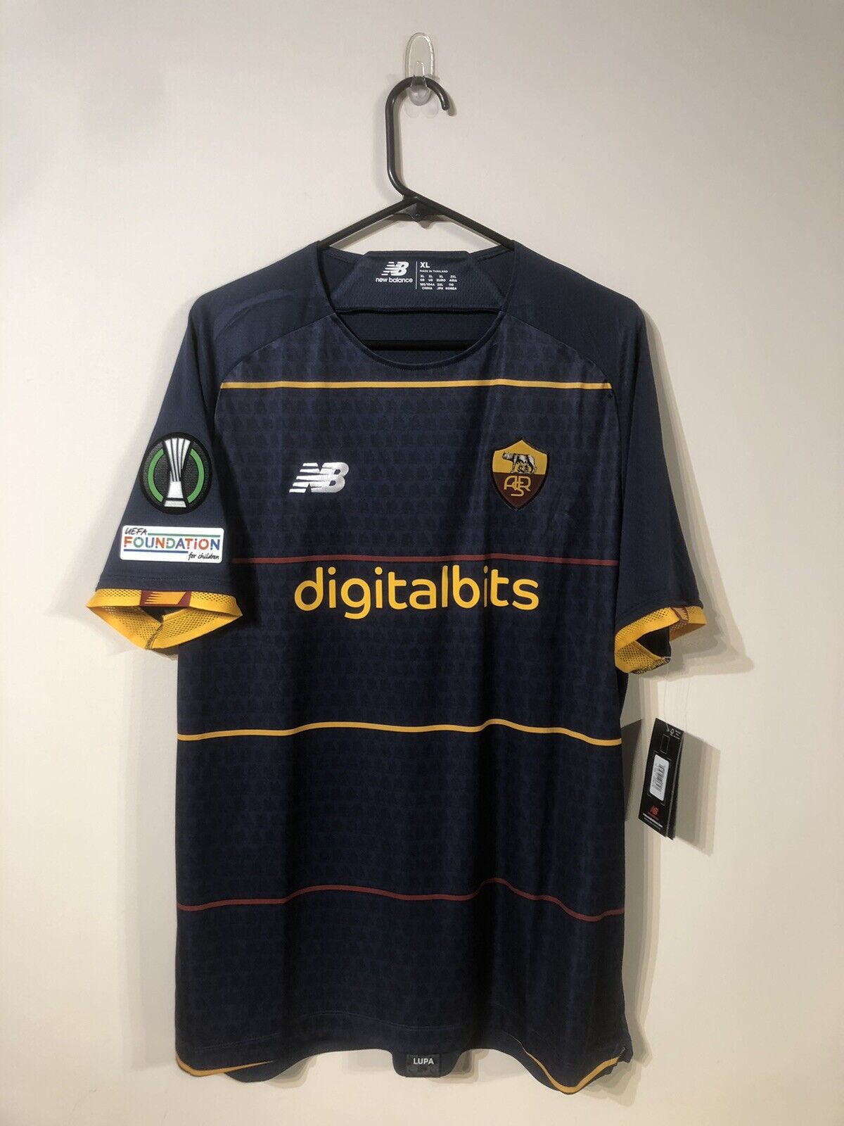 Abraham #9 AS Roma 4th 2021/22 X-Large Football Shirt New Balance BNWT