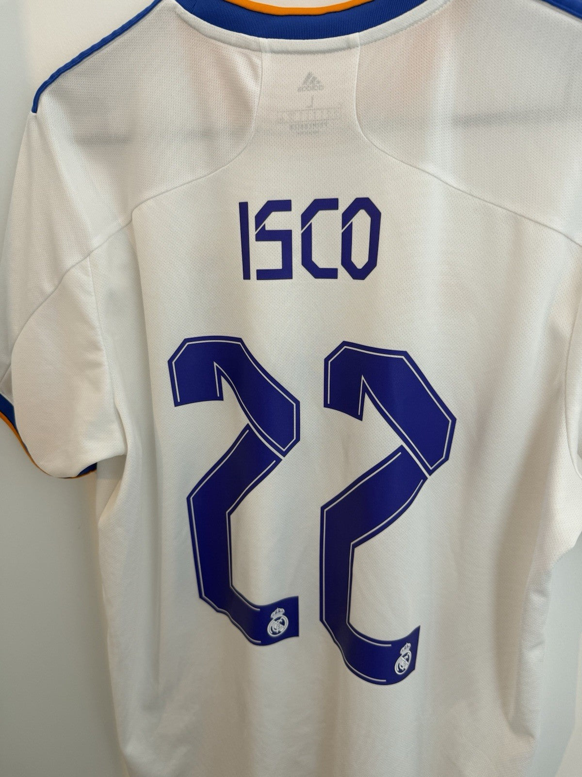 Real Madrid Isco #22 2021/22 Large Home Shirt Adidas Excellent Condition GQ1359
