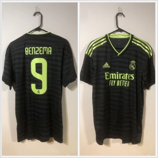 Benzema #9 Real Madrid 2022/23 3rd Large Football Shirt Adidas BNWT