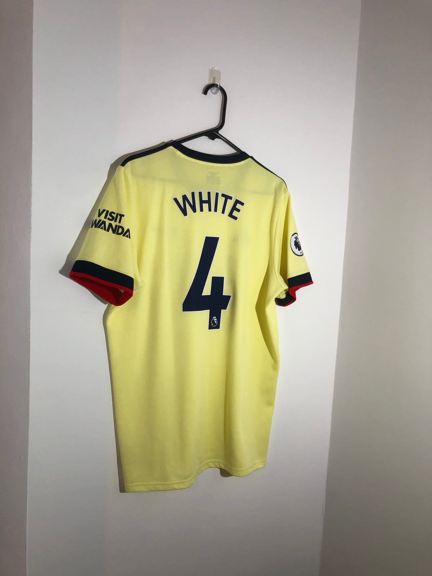 White #4 Arsenal Away 2021/22 Large Shirt Adidas Excellent Condition GM0218