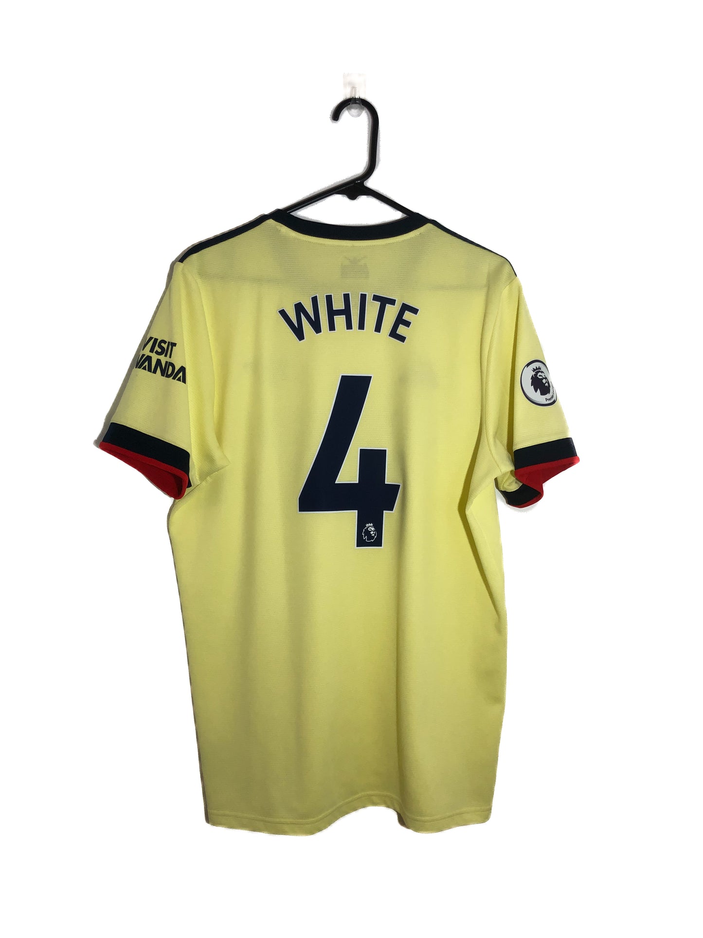 White #4 Arsenal Away 2021/22 Large Shirt Adidas Excellent Condition GM0218