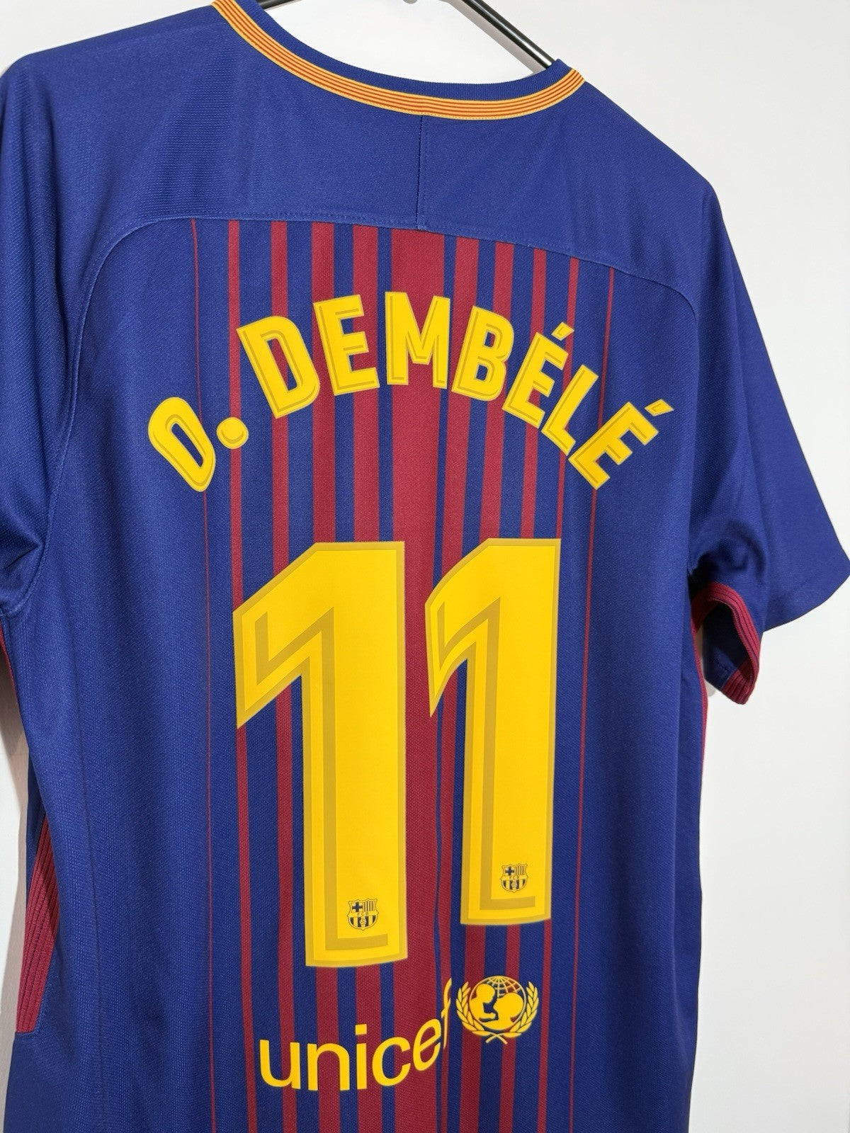 Barcelona O. Dembele #11 2017/18 Large Home Shirt Excellent Condition 847255-460