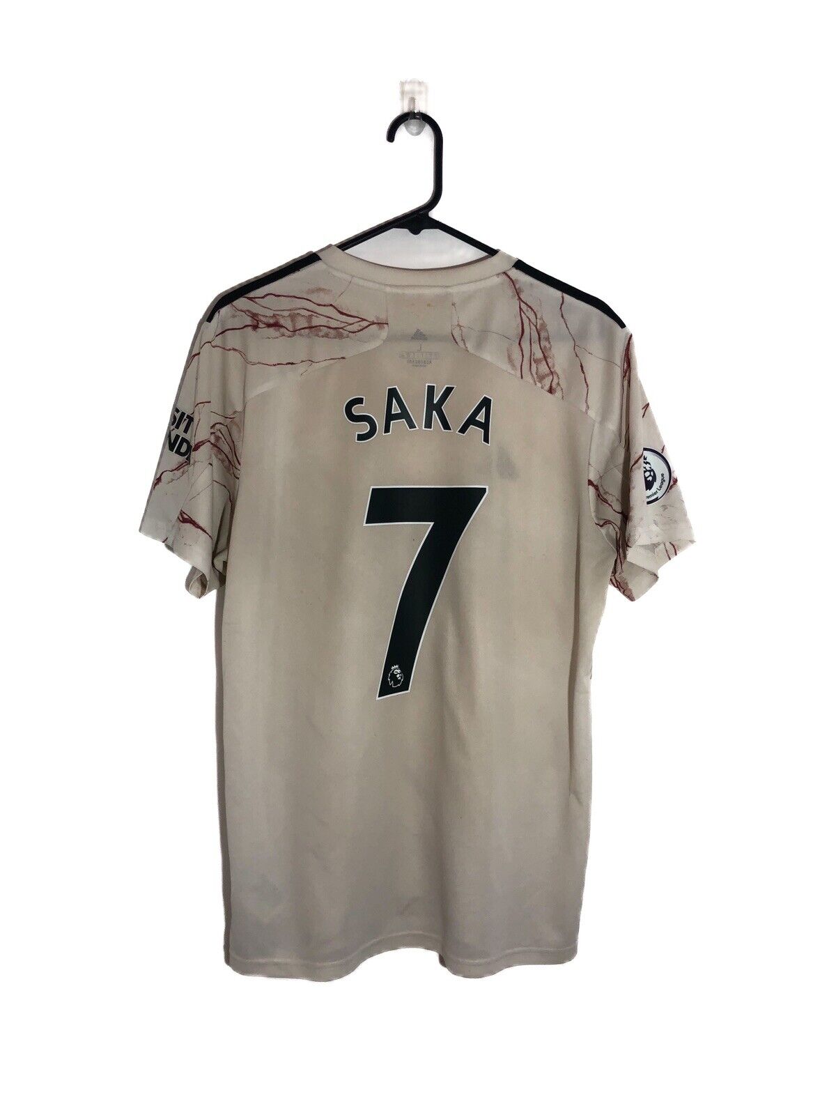 Saka #7 Arsenal 2020/21 Large Away Shirt Adidas Good Condition EH5815